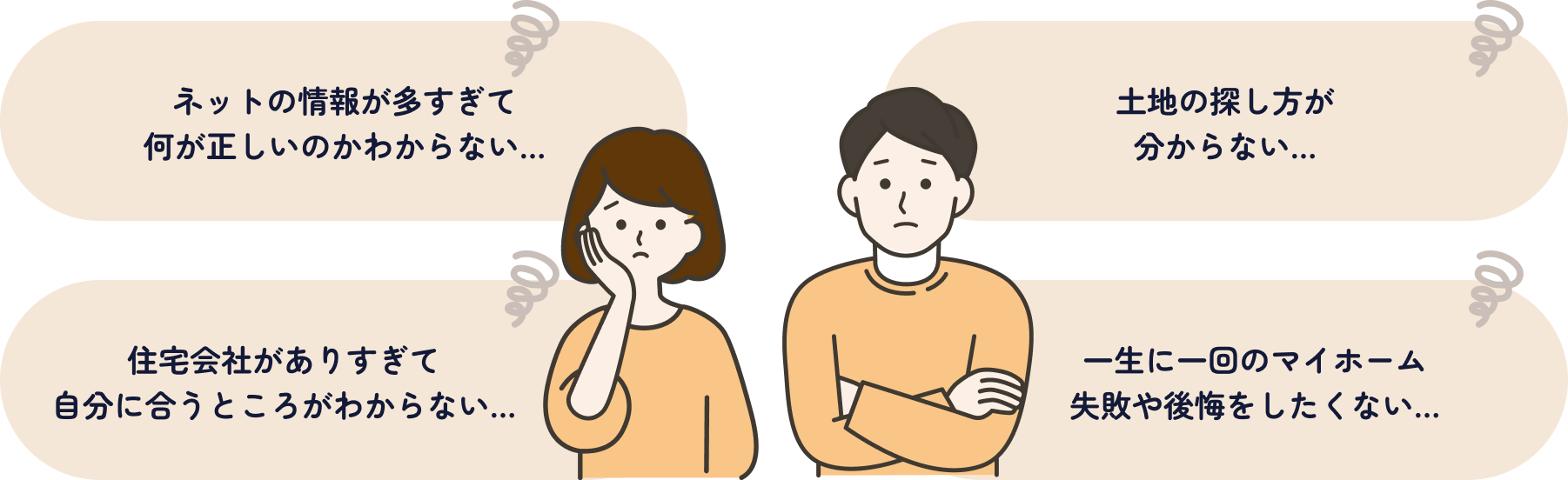 ネットの情報が多すぎて何が正しいのかわからない… 土地の探し方が分からない… 住宅会社がありすぎて自分に合うところがわからない… 一生に一回のマイホーム失敗や後悔をしたくない…
